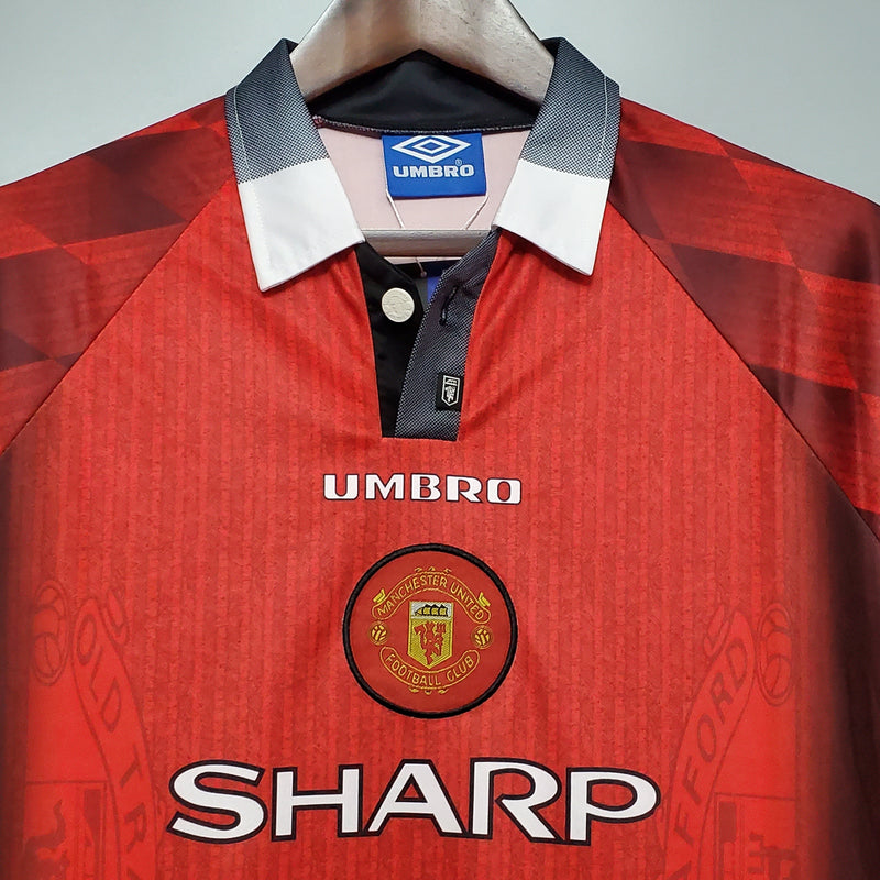 Camisa Manga Longa Manchester United 1996 - Vermelho