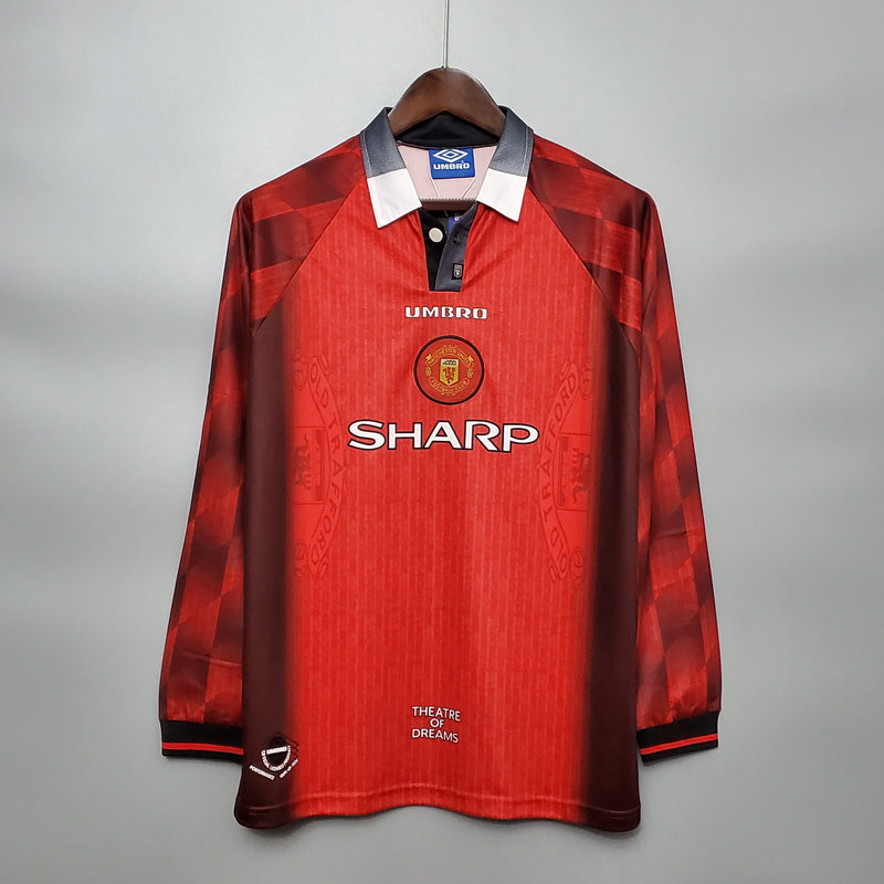 Camisa Manga Longa Manchester United 1996 - Vermelho