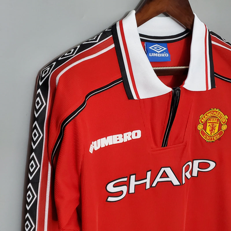 Camisa Manga Longa Manchester United 1998/99 - Vermelho