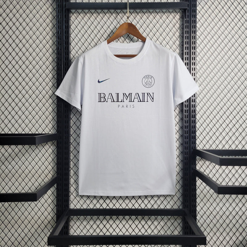 Camisa PSG 23/24 Edição Especial Balmain Paris - Branco