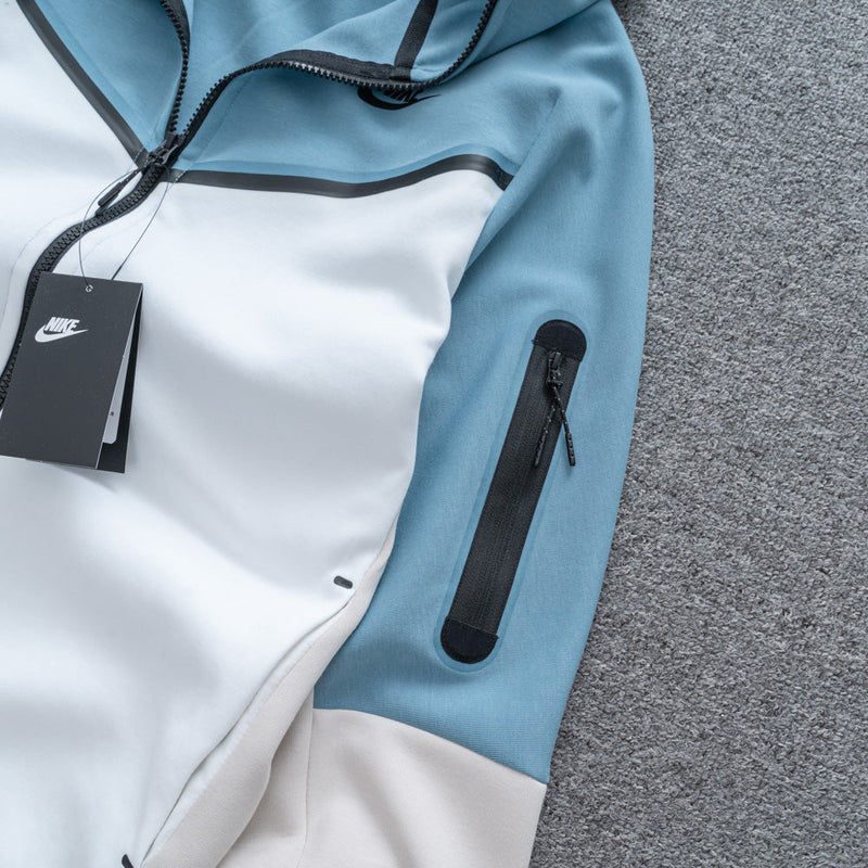 Conjunto Tech Fleece - Azul/Branco